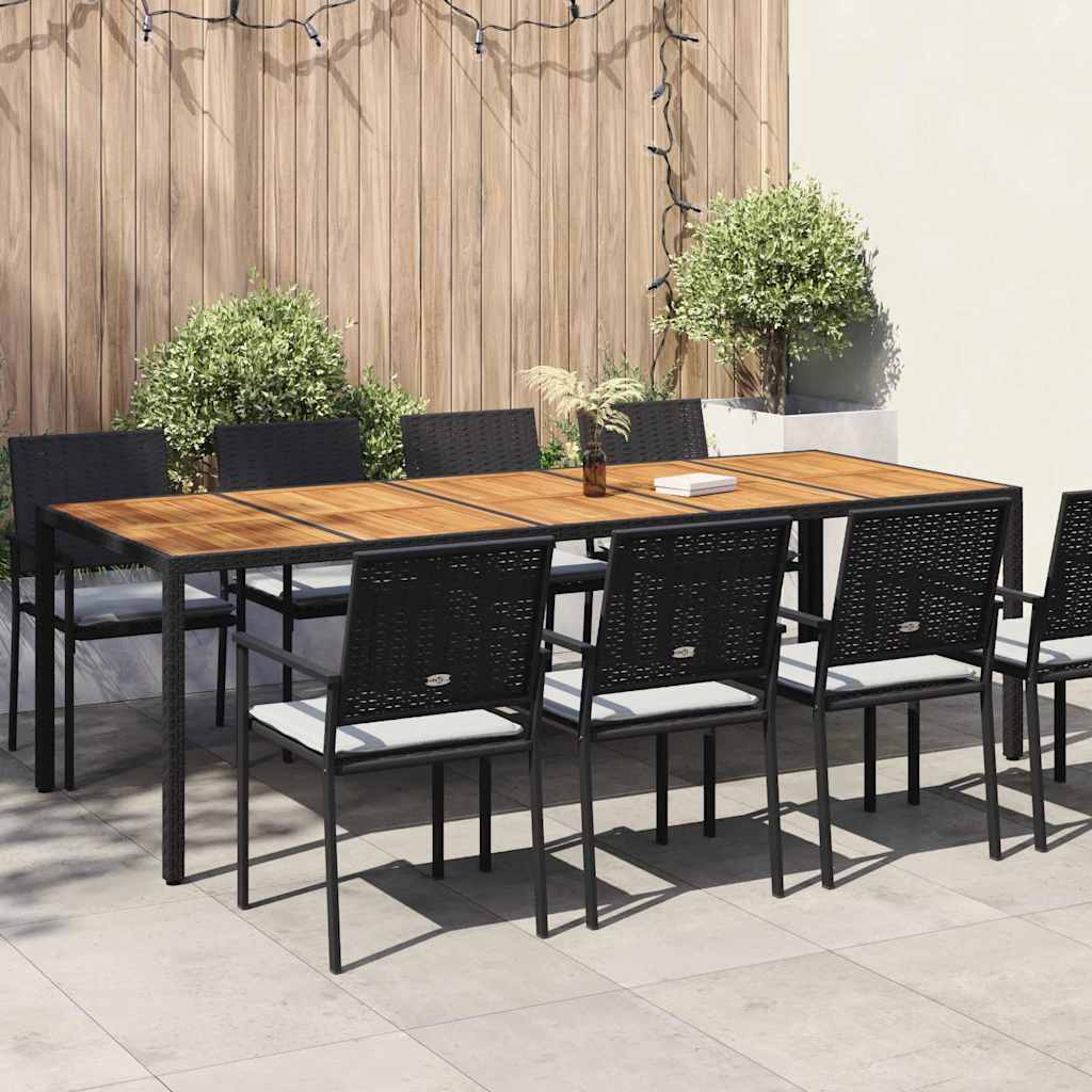 Gartentisch Schwarz 250 x 100 x 75 cm Poly-Rattan