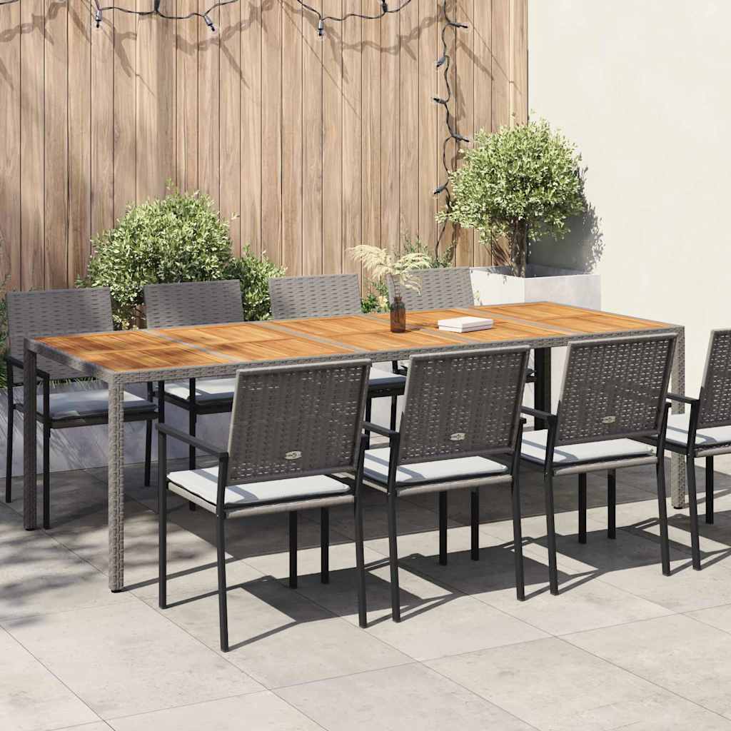 Gartentisch Grau 250 x 100 x 75 cm Poly-Rattan