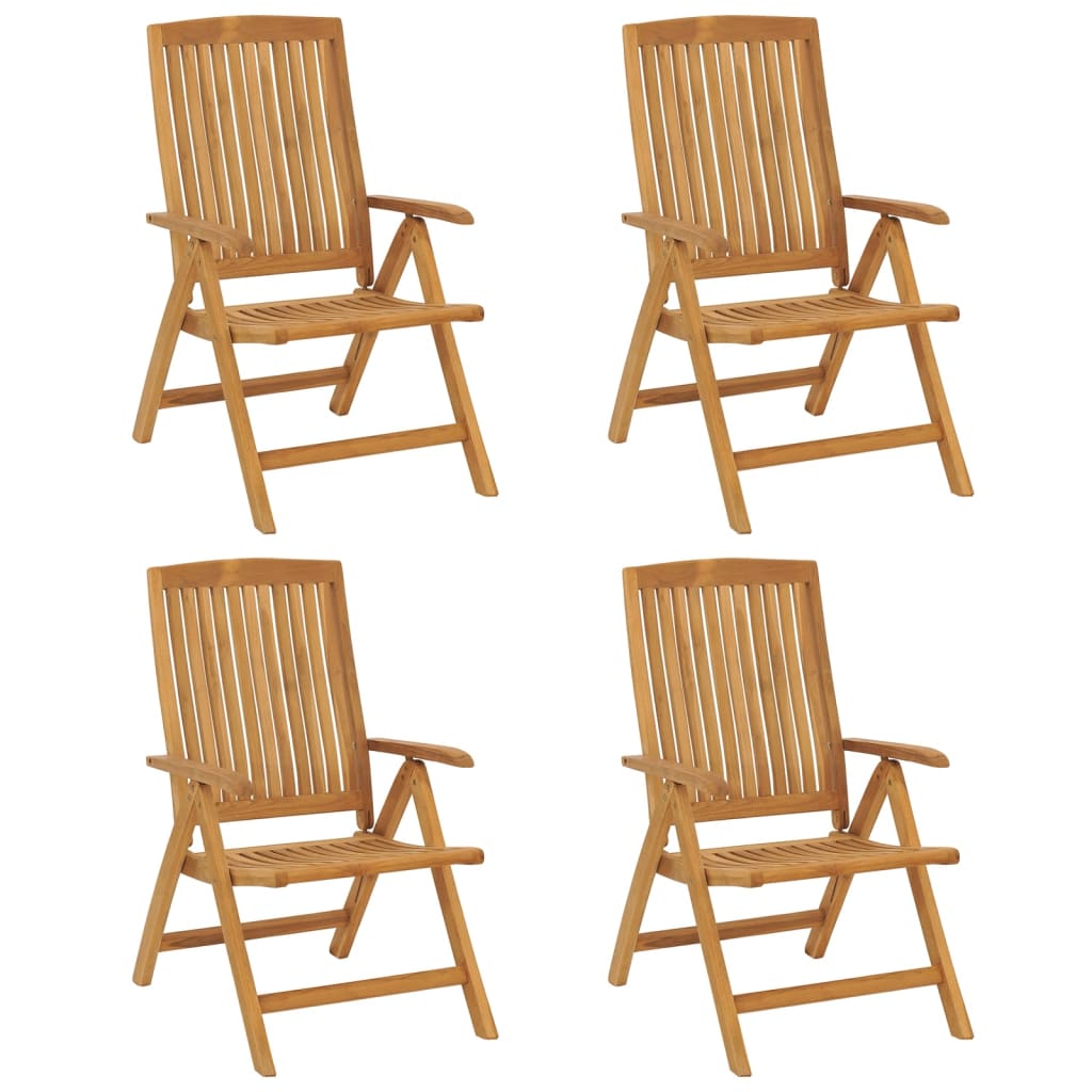 Gartenstühle 4 Stk. Verstellbar Massivholz Teak