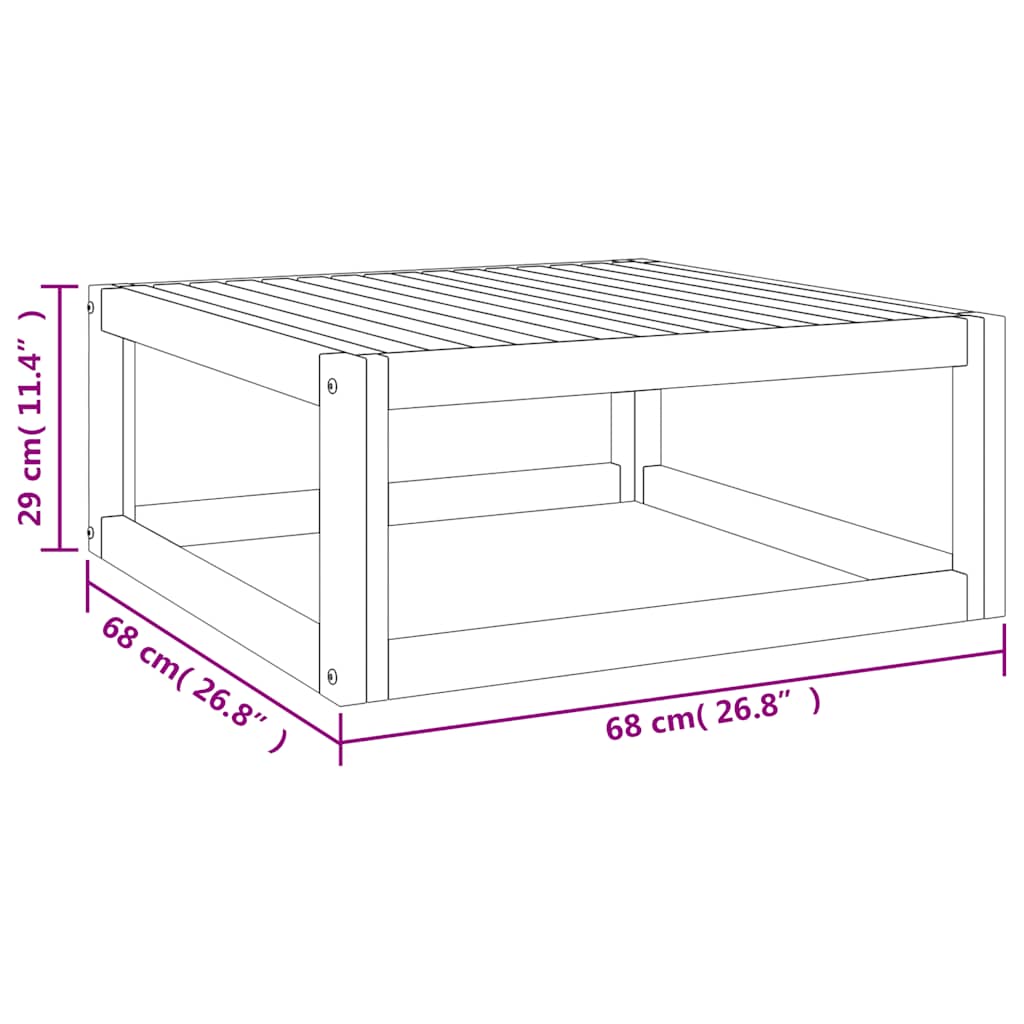 Couchtisch 68x68x29 cm Massivholz Akazie