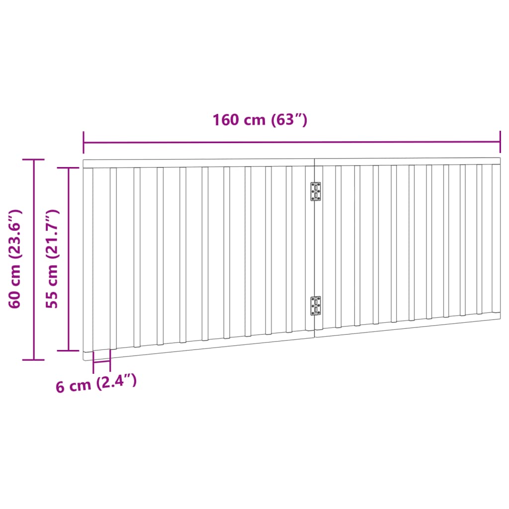 Hundegitter Faltbar 2 Paneele 160 cm Pappelholz