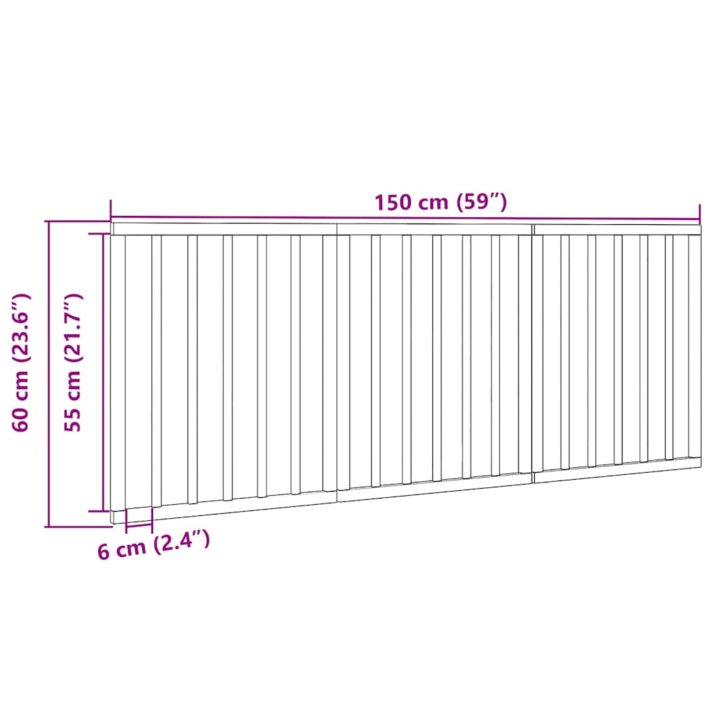3-tlg. Hundetor Faltbar Weiß 150 cm Pappelholz