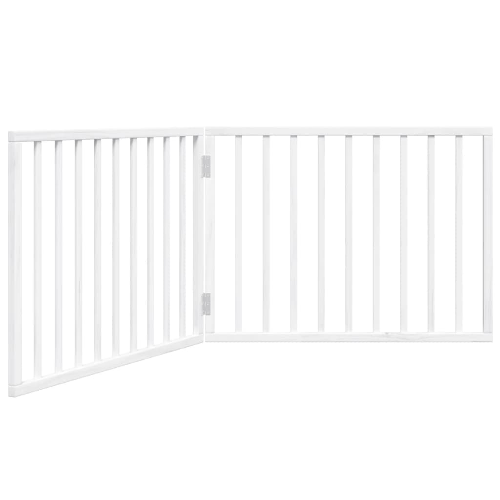 Hundegitter Faltbar 2 Paneele Weiß 160 cm Pappelholz
