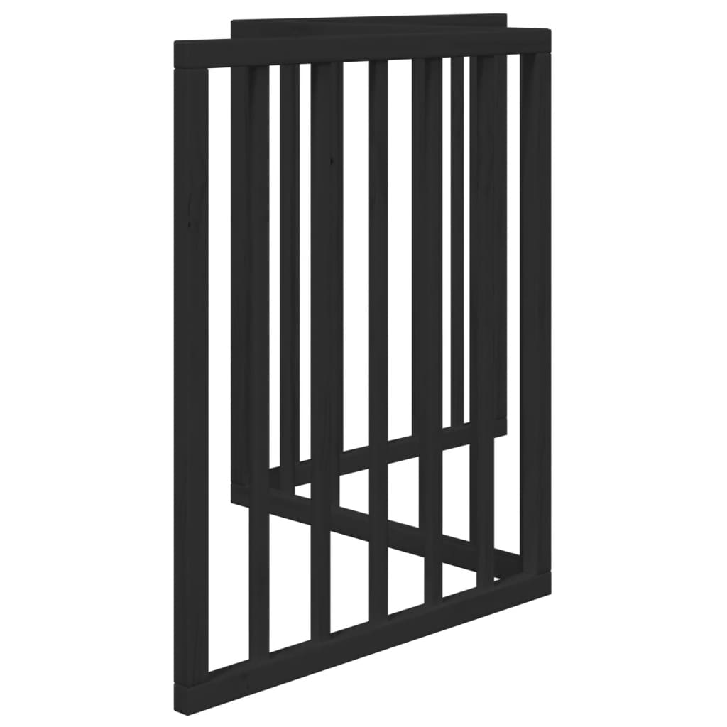 3-tlg. Hundetor Faltbar Schwarz 150 cm Pappelholz