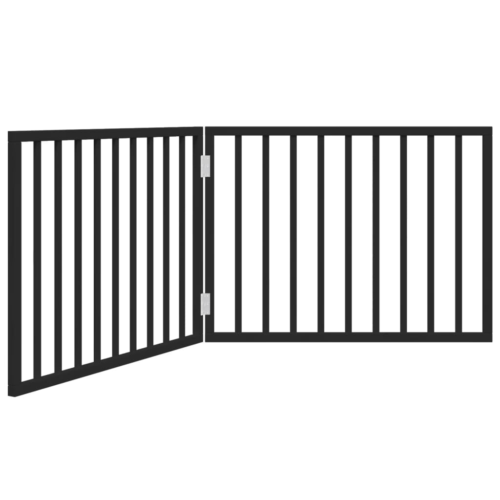 Hundegitter Faltbar 2 Paneele Schwarz 160 cm Pappelholz