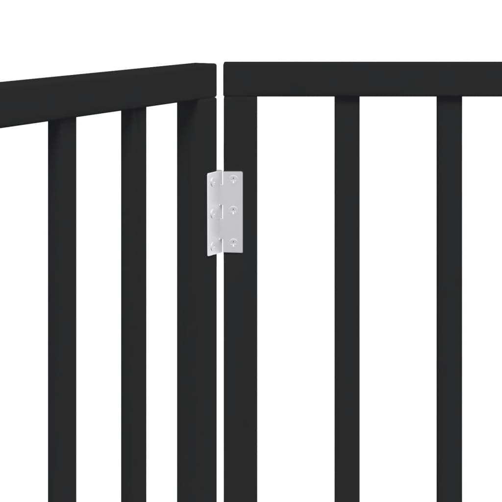Hundegitter Faltbar 2 Paneele Schwarz 160 cm Pappelholz
