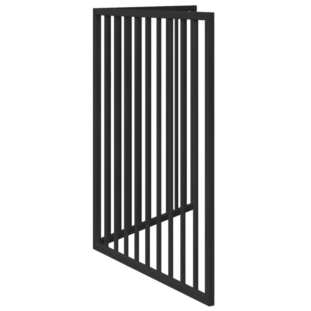 Hundegitter Faltbar 2 Paneele Schwarz 160 cm Pappelholz