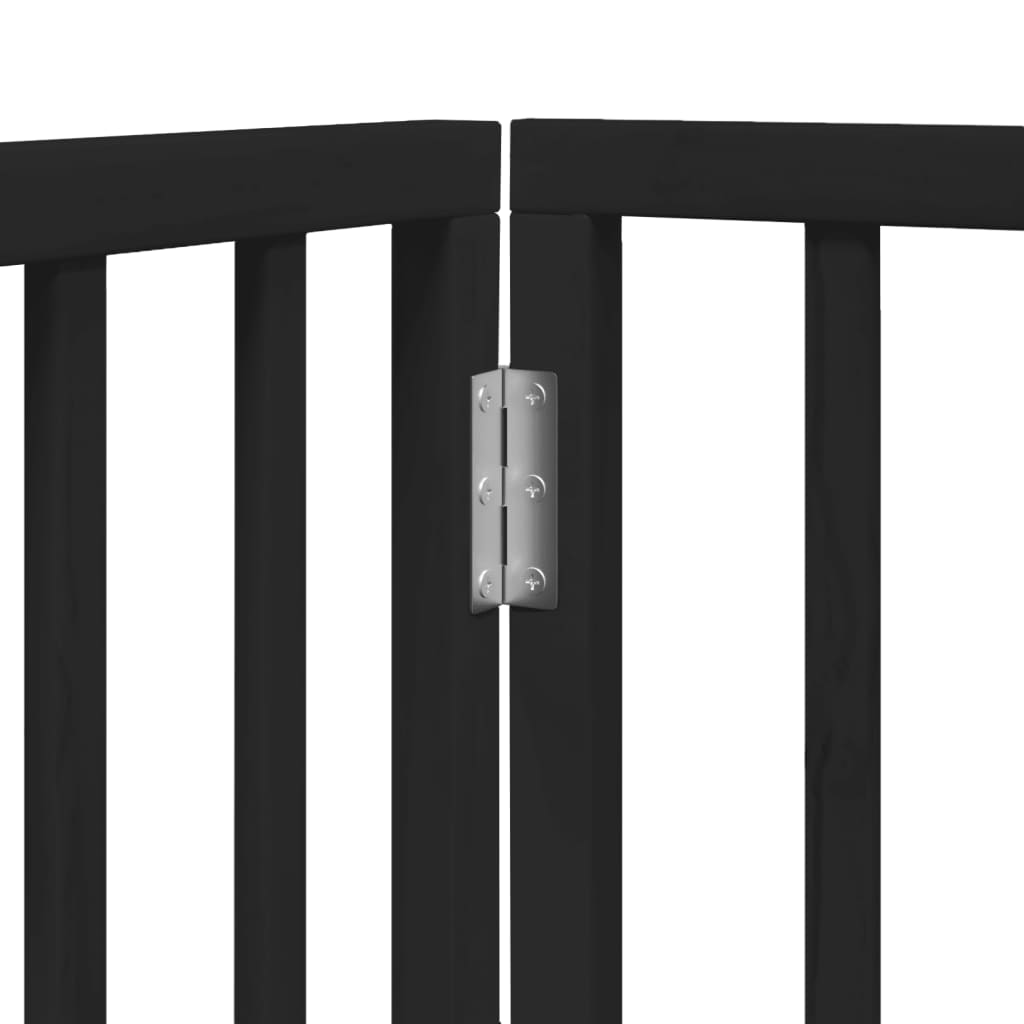 Hundegitter Faltbar 2 Paneele Schwarz 160 cm Pappelholz