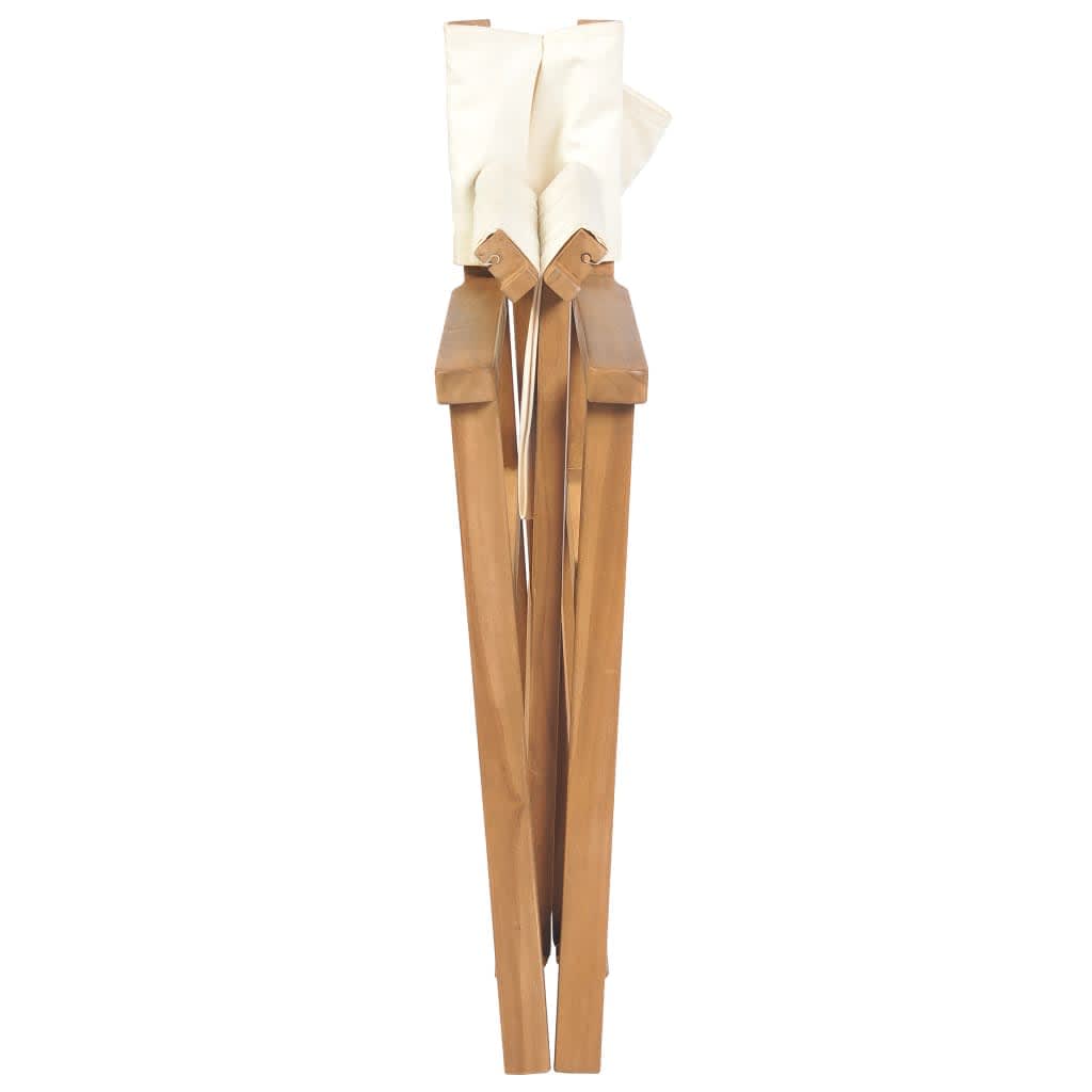 Regiestühle 2 Stk. Klappbar Creme Massivholz Teak