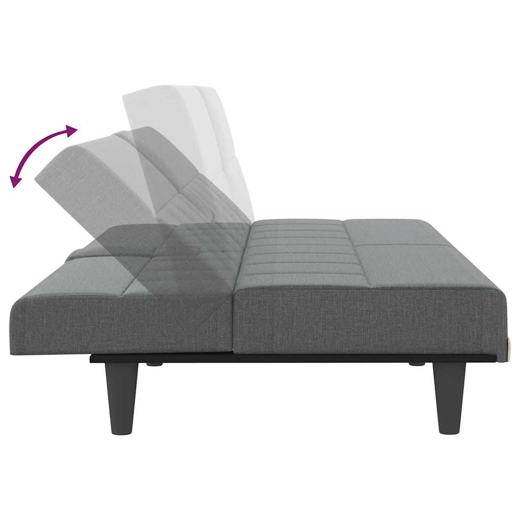 Schlafsofa mit Getränkehaltern Dunkelgrau Stoff