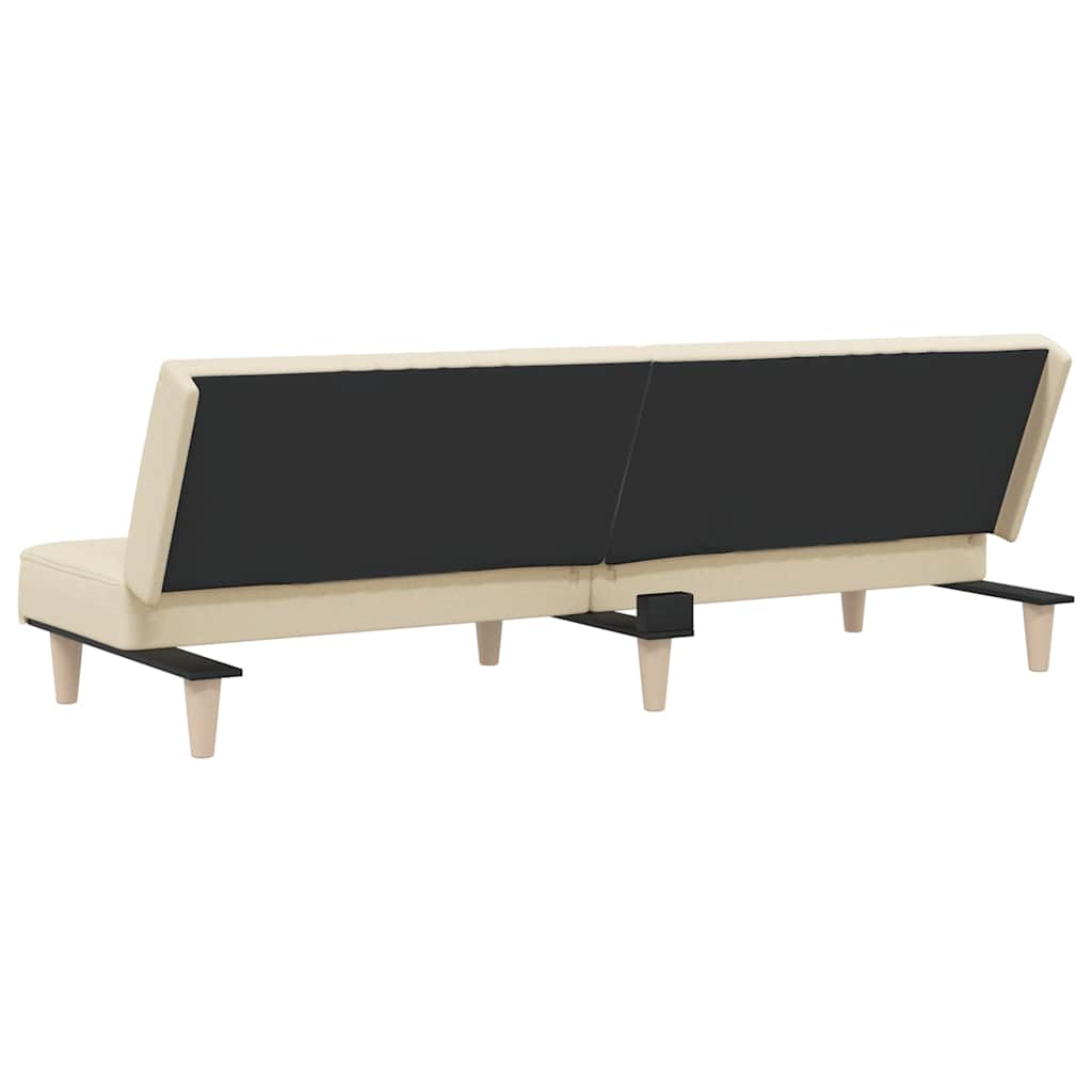 Schlafsofa Creme Stoff