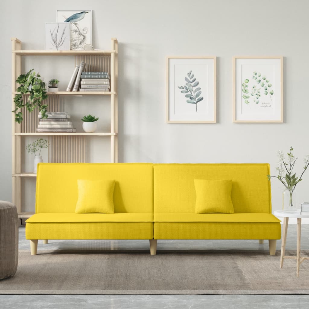 Schlafsofa Hellgelb Stoff