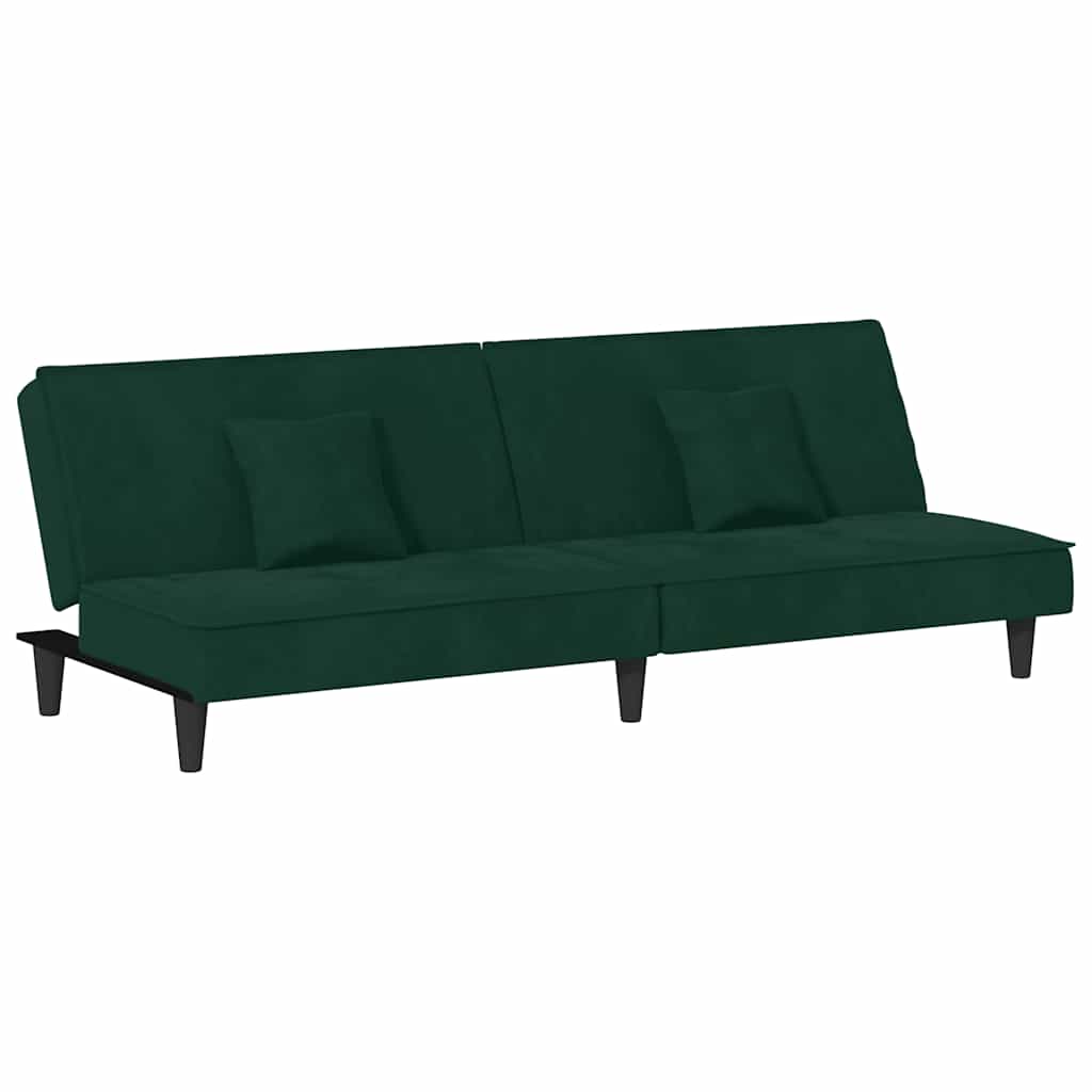 Schlafsofa Dunkelgrün Samt