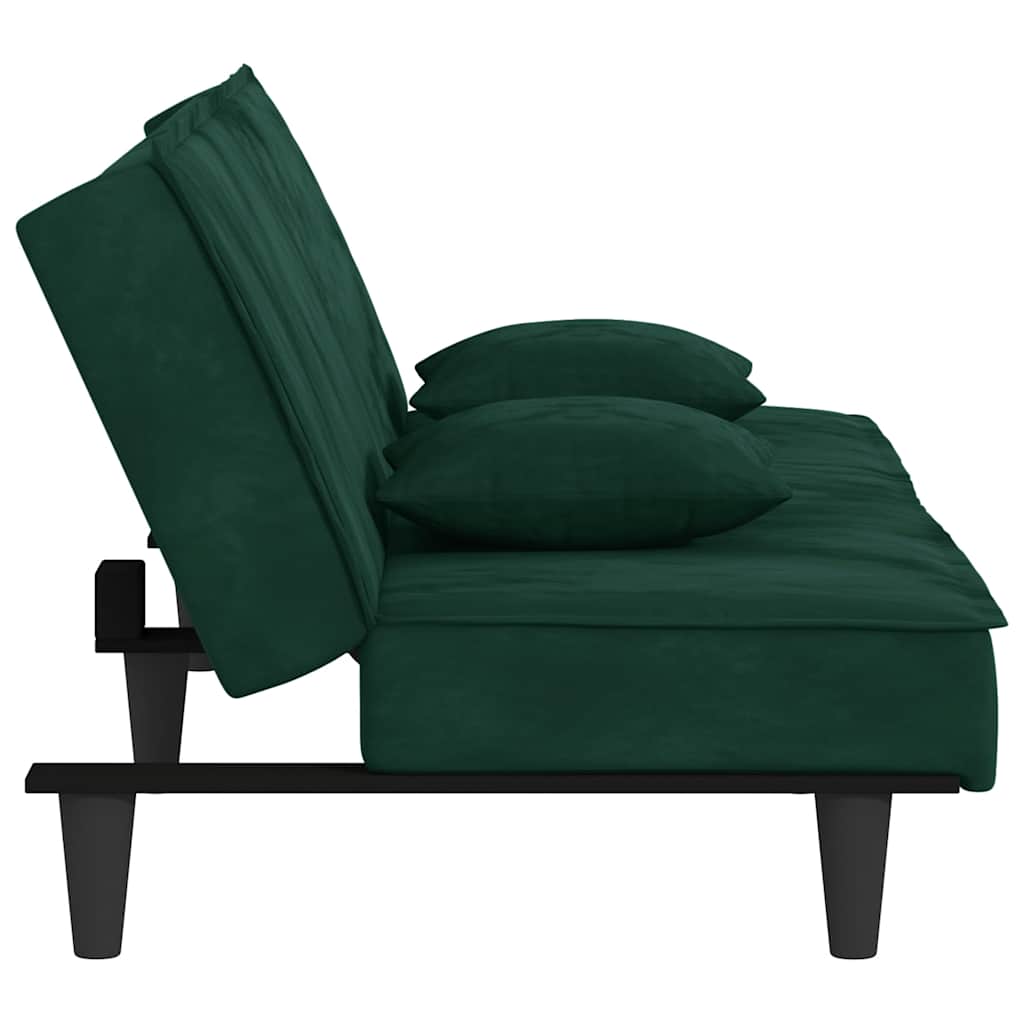 Schlafsofa Dunkelgrün Samt