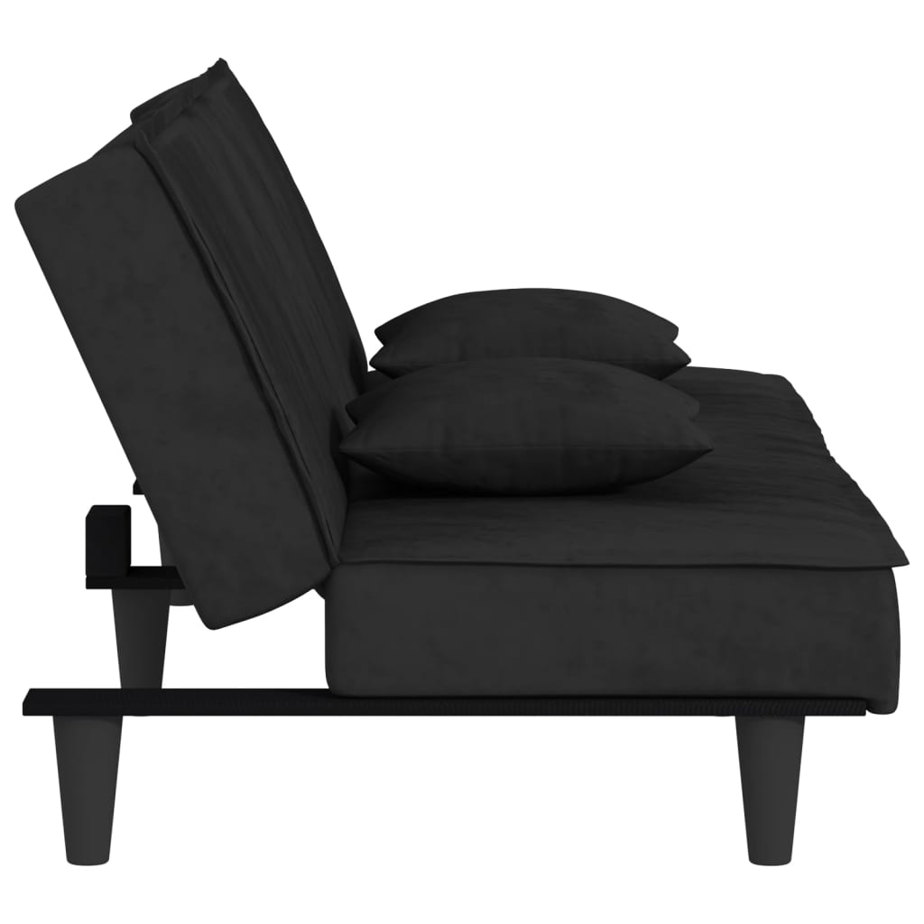 Schlafsofa Schwarz Samt
