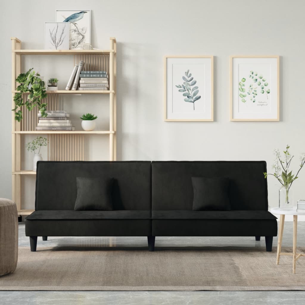 Schlafsofa Schwarz Samt
