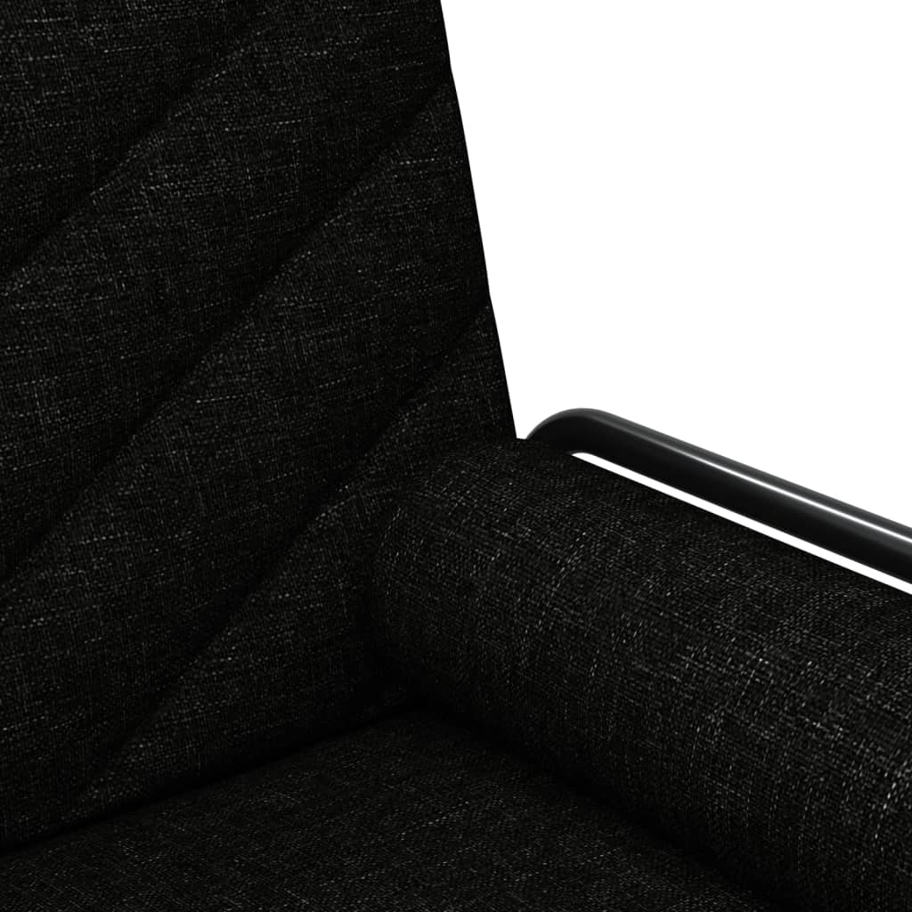 Schlafsofa mit Armlehnen Schwarz Stoff