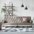 Schlafsofa mit Armlehnen Taupe Stoff