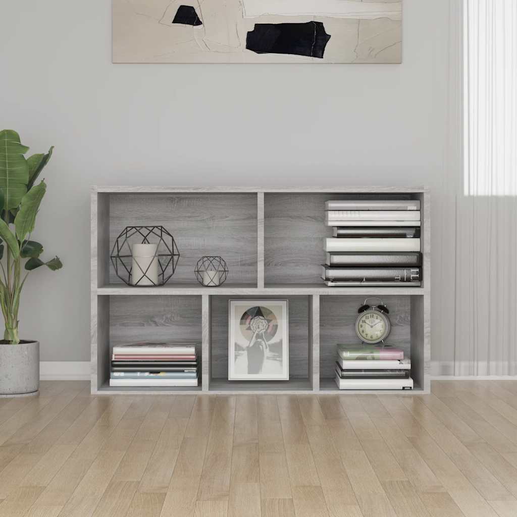 Bücherregal/Sideboard Grau Sonoma 50x25x80 cm Holzwerkstoff