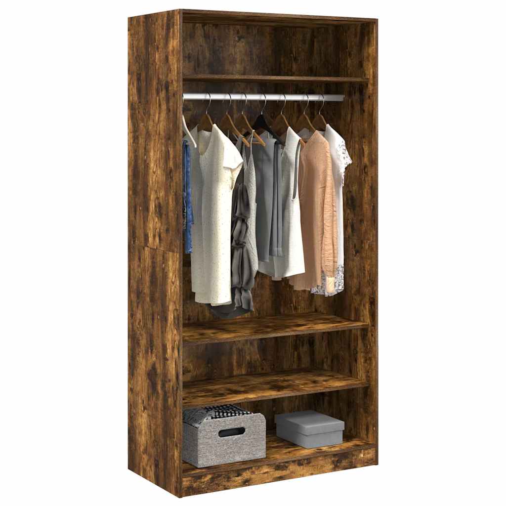 Kleiderschrank Räuchereiche 100x50x200 cm Holzwerkstoff