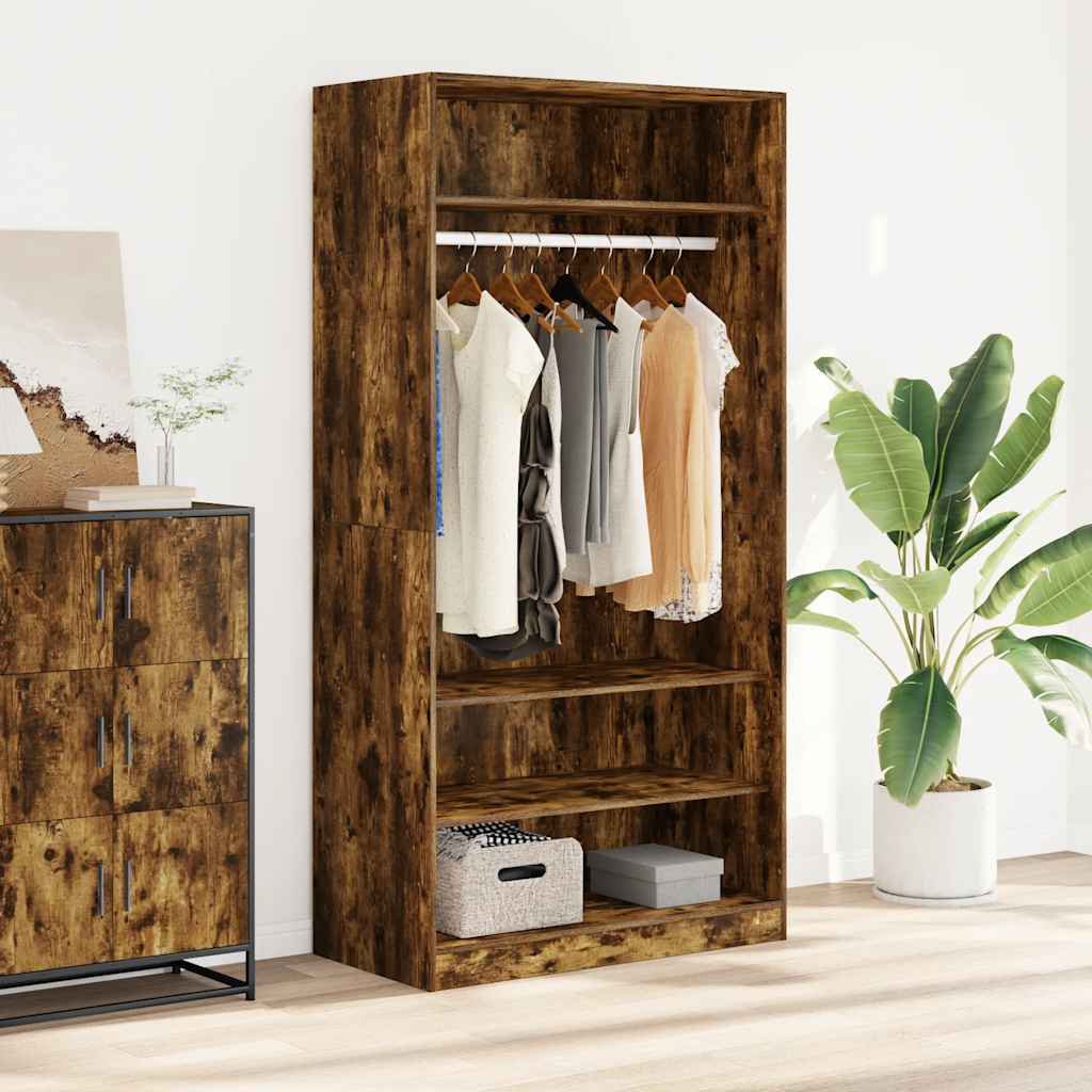 Kleiderschrank Räuchereiche 100x50x200 cm Holzwerkstoff