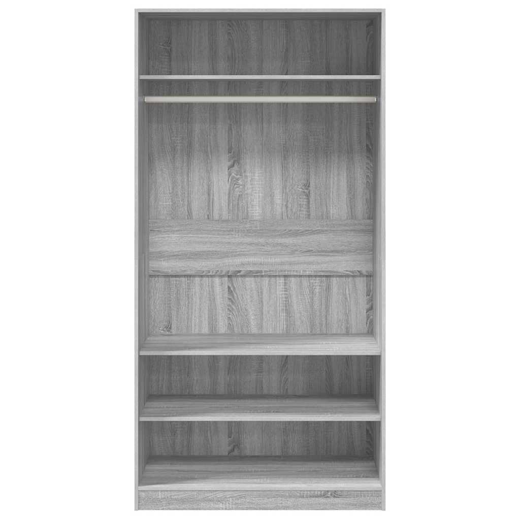 Kleiderschrank Grau Sonoma 100x50x200 cm Holzwerkstoff