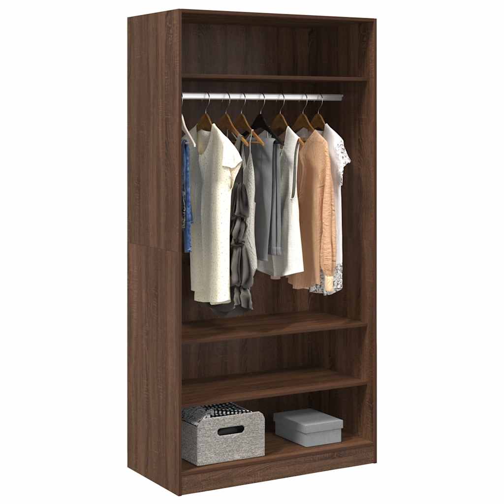 Kleiderschrank Braun Eiche-Optik 100x50x200 cm Holzwerkstoff
