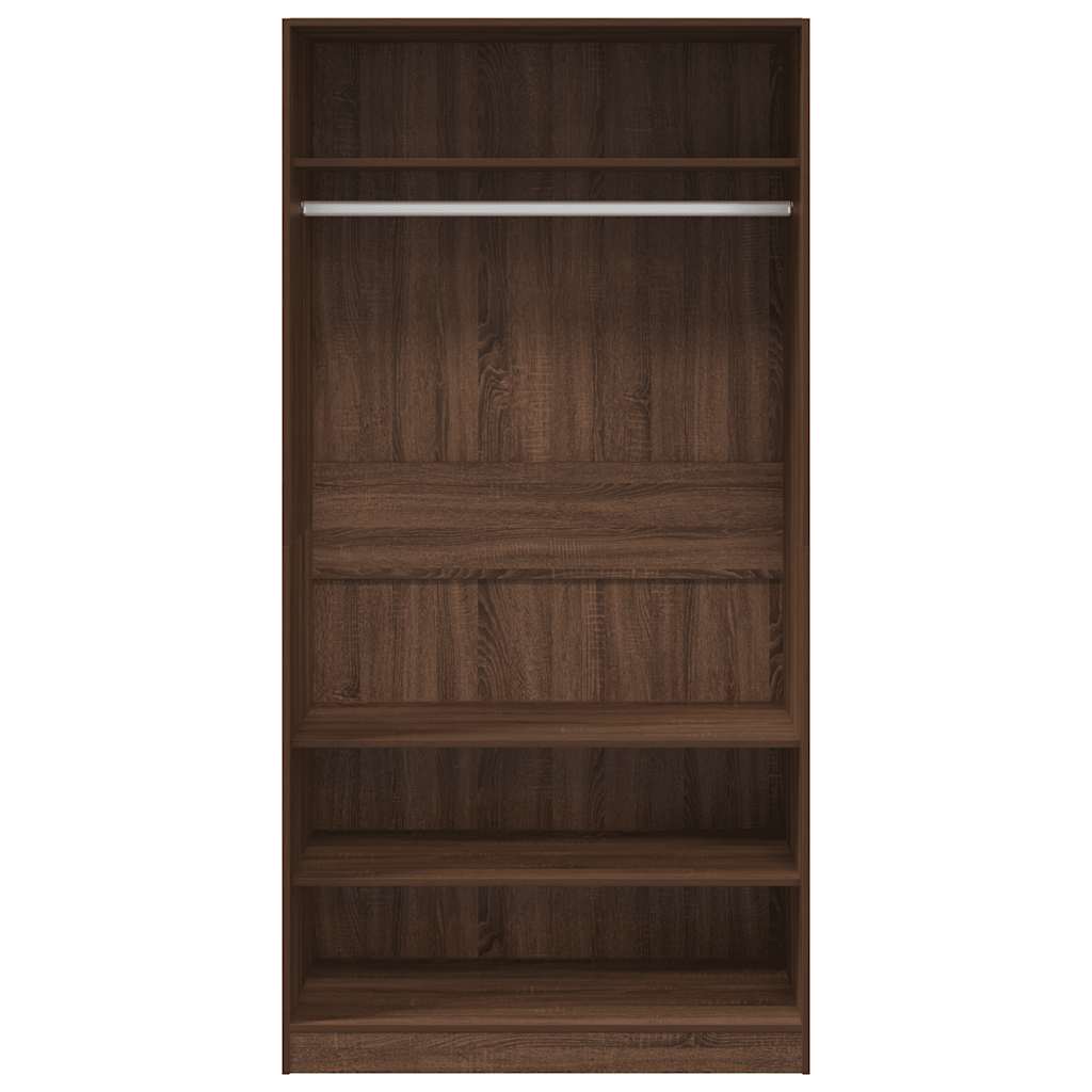 Kleiderschrank Braun Eiche-Optik 100x50x200 cm Holzwerkstoff