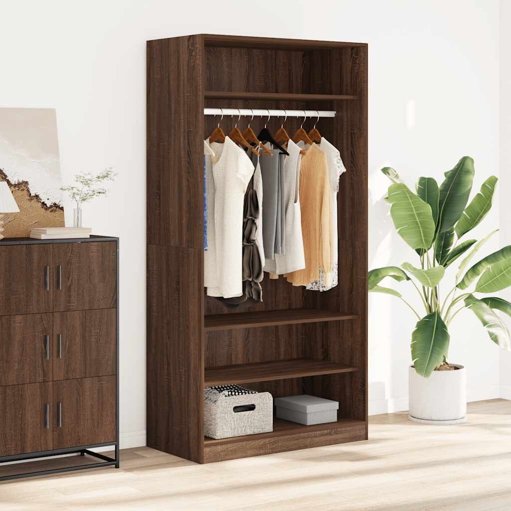 Kleiderschrank Braun Eiche-Optik 100x50x200 cm Holzwerkstoff