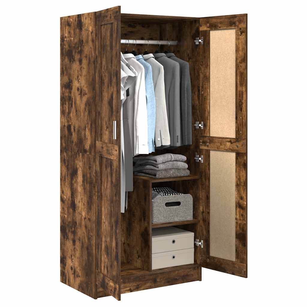 Kleiderschrank Räuchereiche 82,5x51,5x180 cm Holzwerkstoff