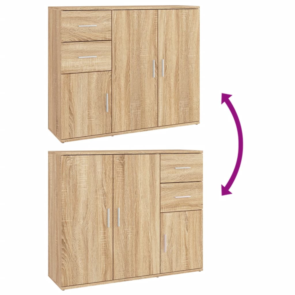 Sideboard Sonoma-Eiche 91 x 29,5 x 75 cm Holzwerkstoff