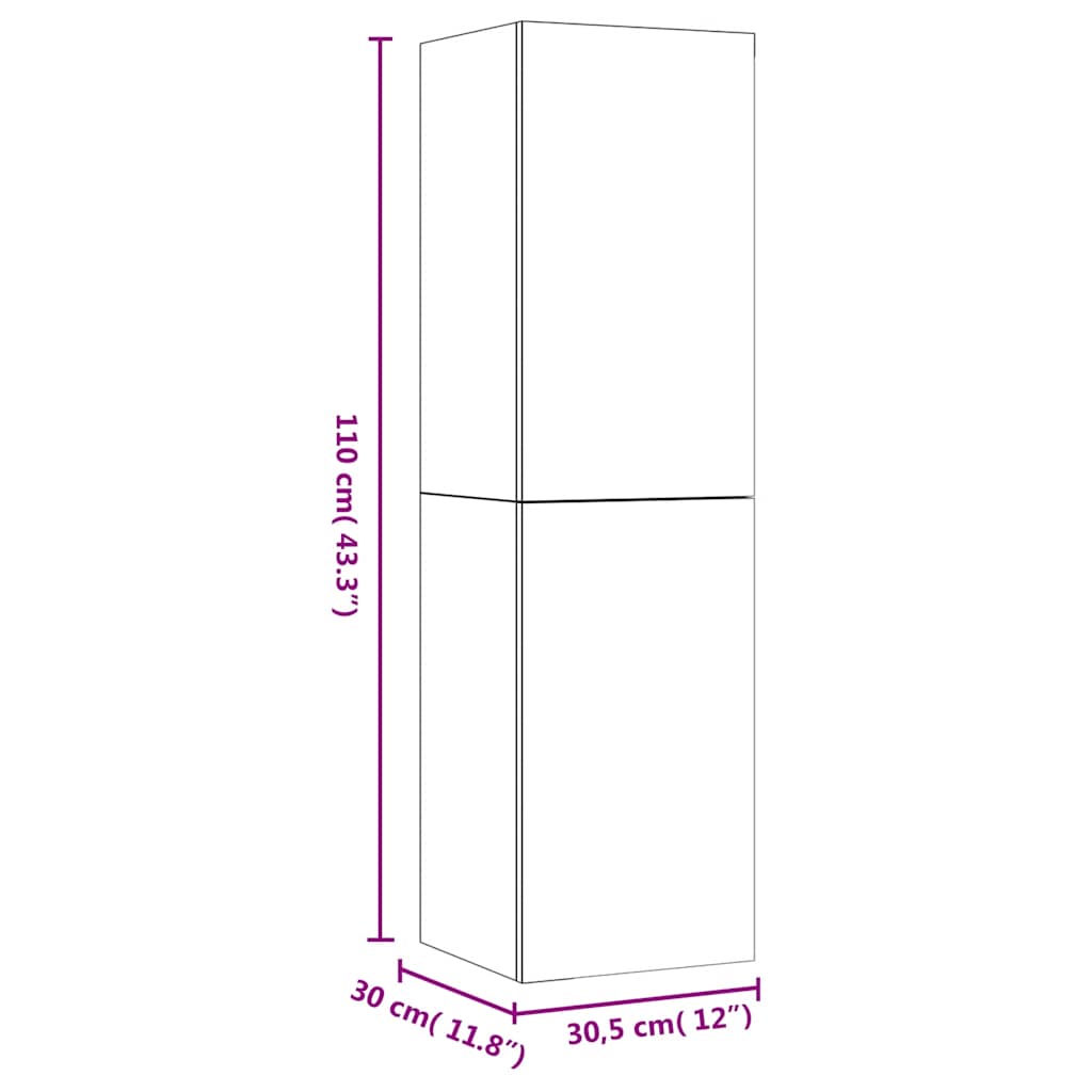 TV-Wandschrank Räuchereiche 30,5x30x110 cm