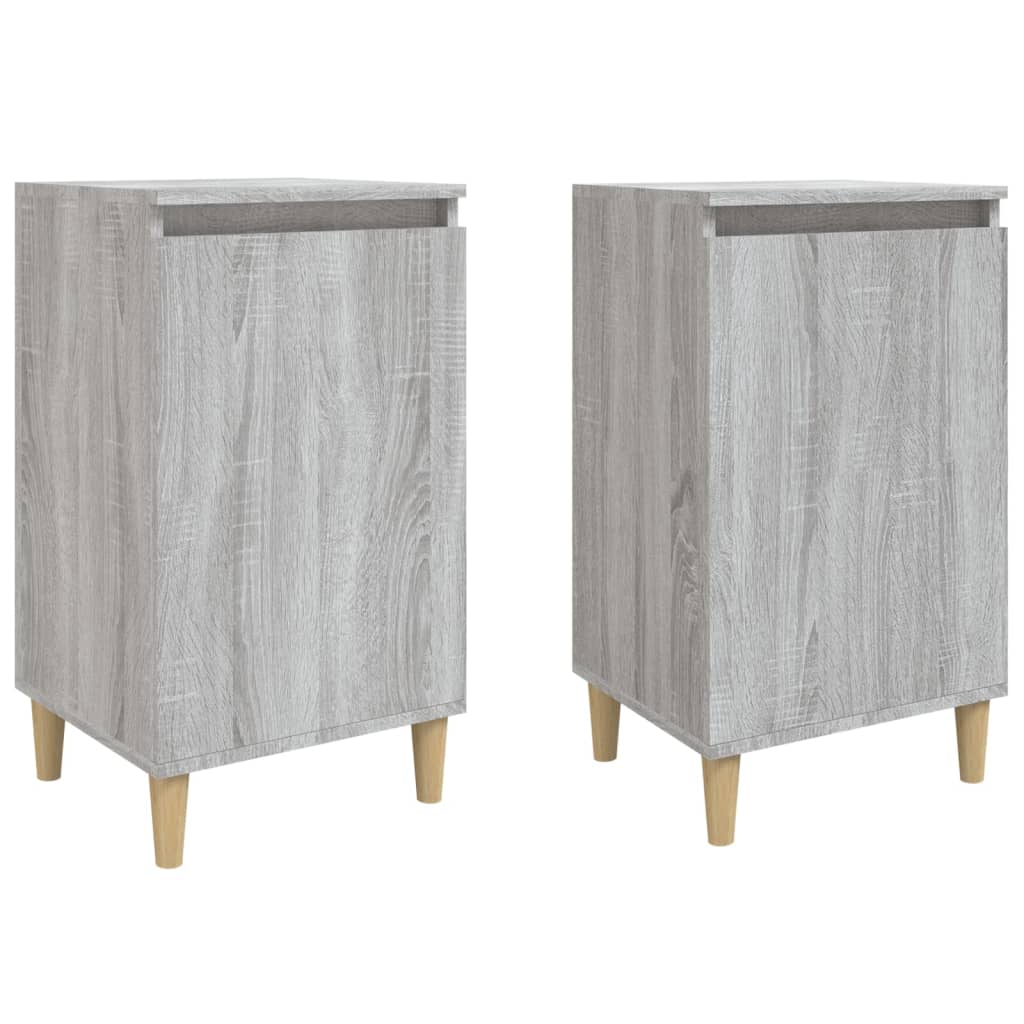 Nachttische 2 Stk. Grau Sonoma 40x35x70 cm Holzwerkstoff