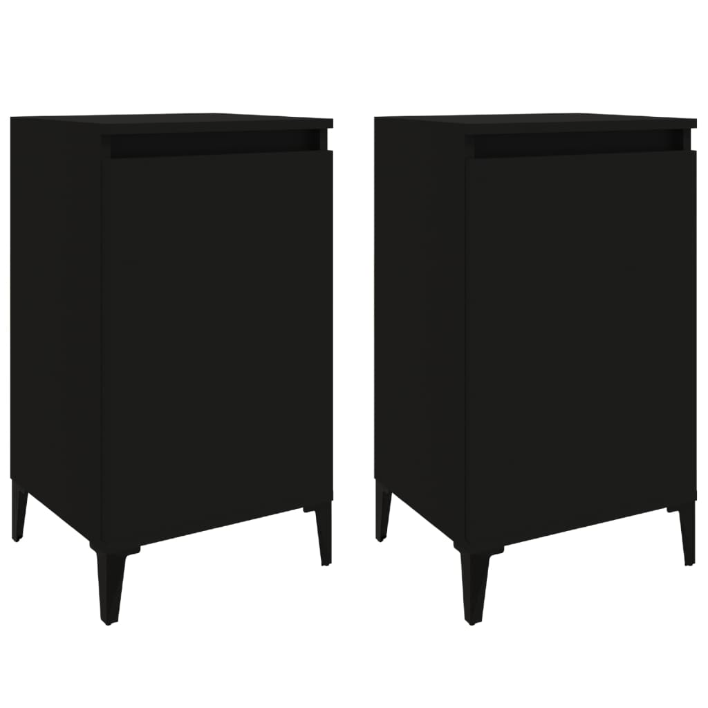 Nachttische 2 Stk. Schwarz 40x35x70 cm Holzwerkstoff