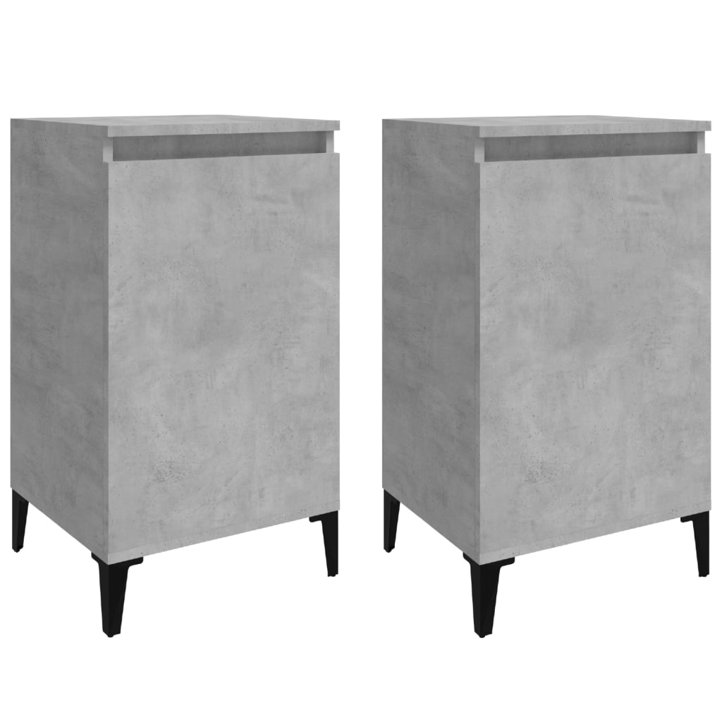 Nachttische 2 Stk. Betongrau 40x35x70 cm Holzwerkstoff