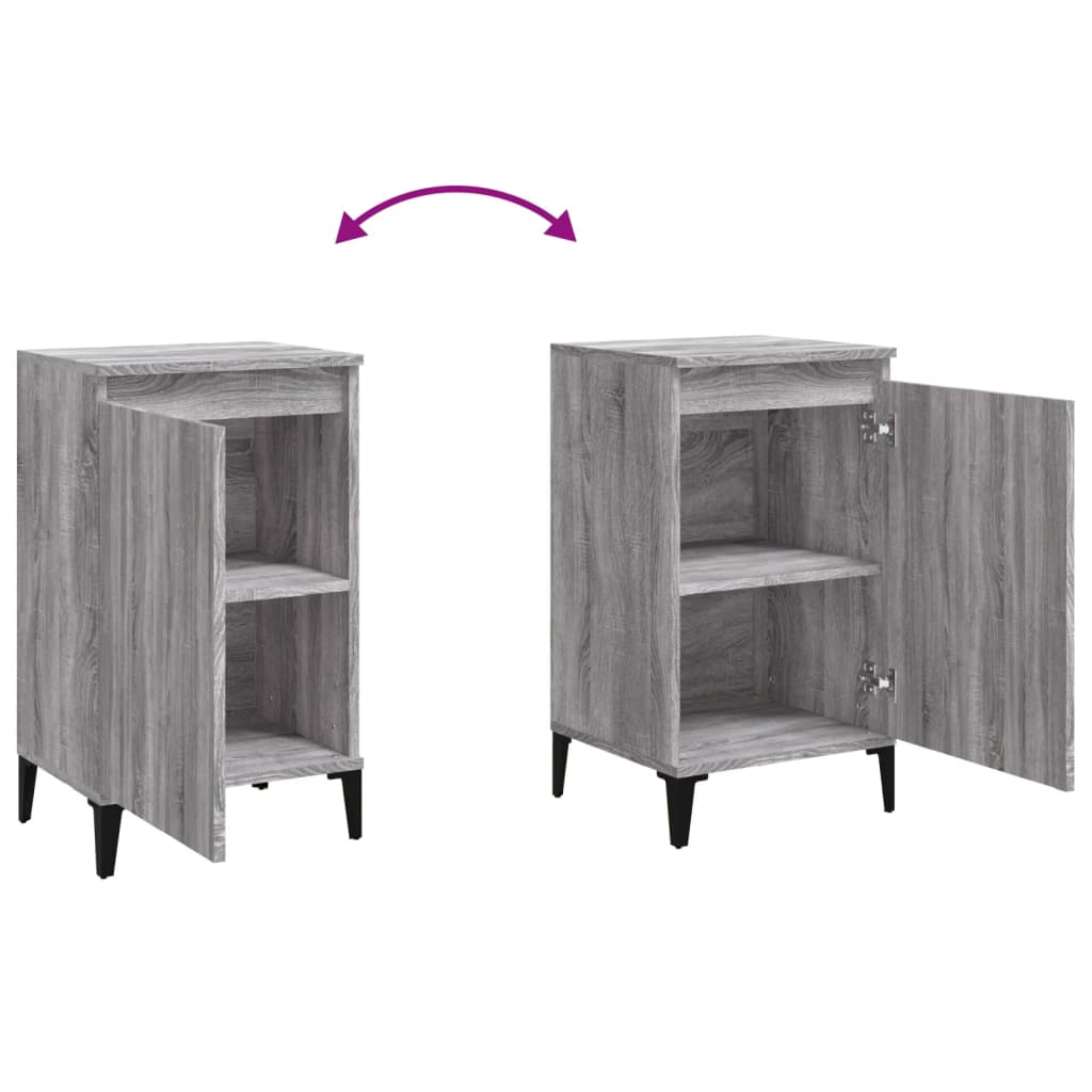 Nachttische 2 Stk. Grau Sonoma 40x35x70 cm Holzwerkstoff