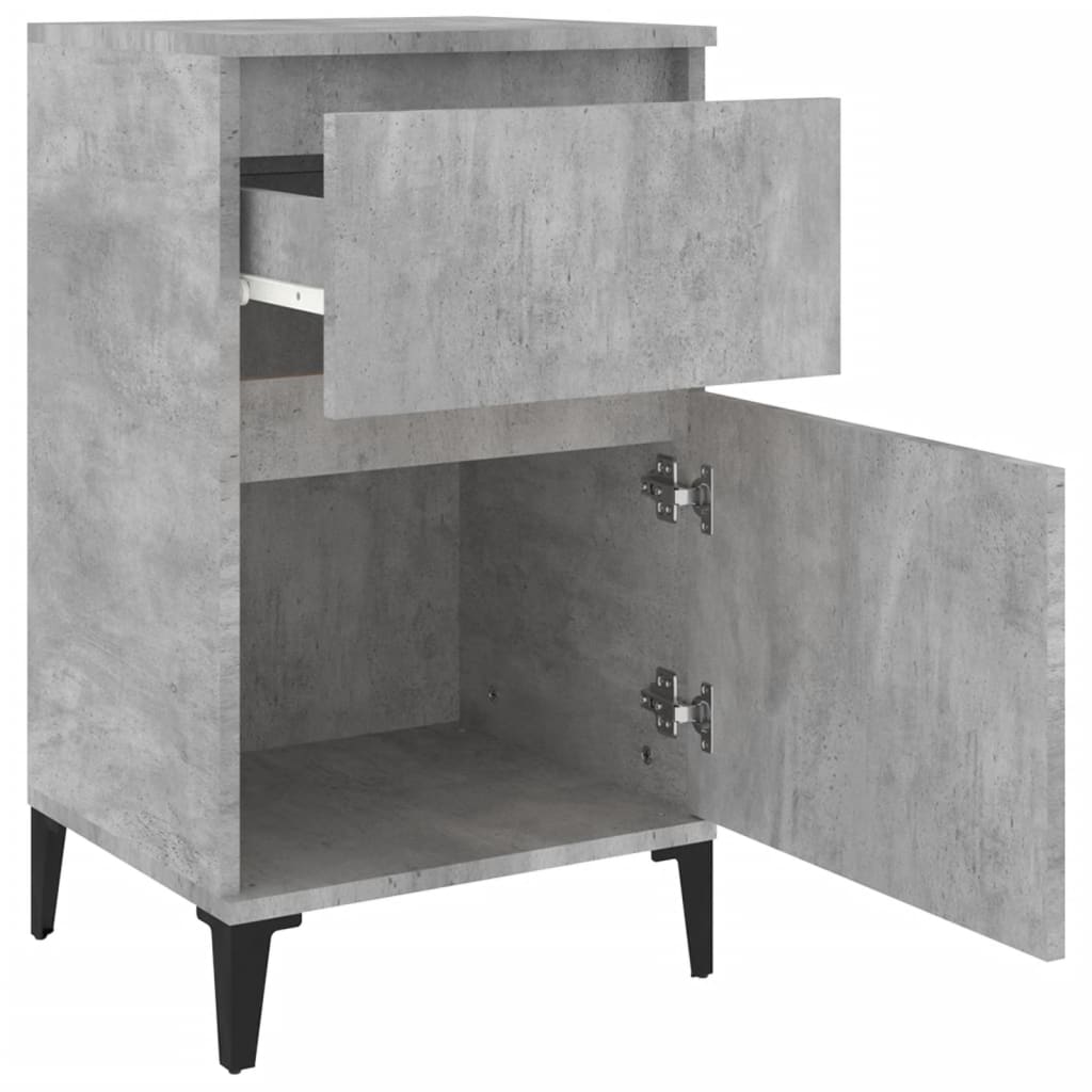 Nachttische 2 Stk. Betongrau 40x35x70 cm