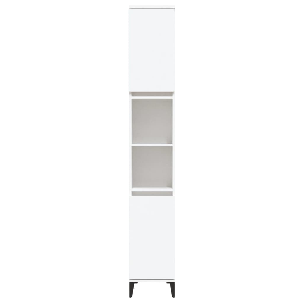 Badschrank Weiß 30x30x190 cm Holzwerkstoff