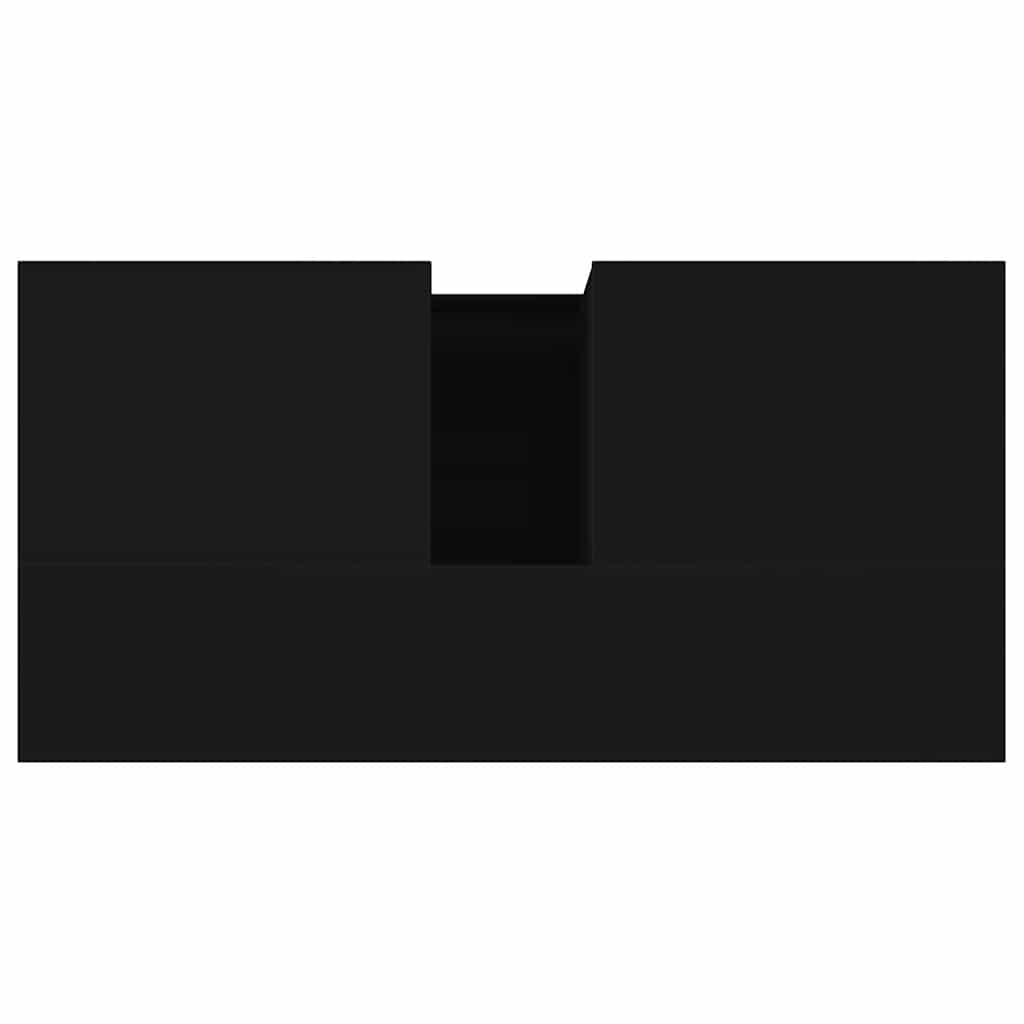 Badschrank Schwarz 65x33x60 cm Holzwerkstoff