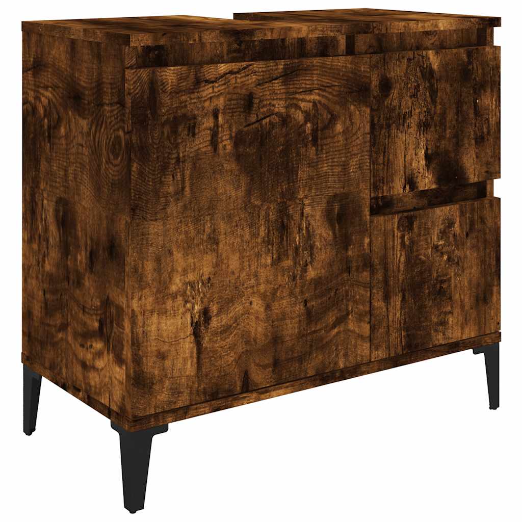 Badschrank Räuchereiche 65x33x60 cm Holzwerkstoff