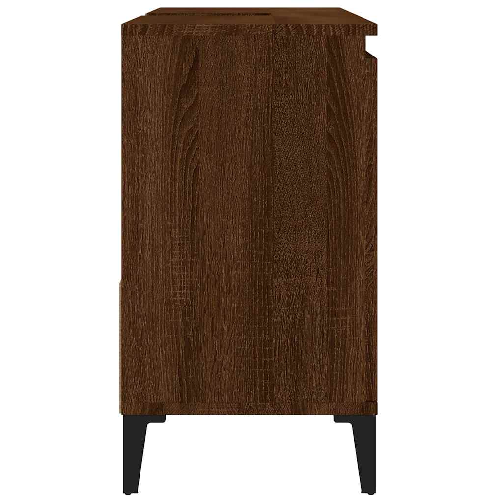 Badschrank Braun Eichen-Optik 65x33x60 cm Holzwerkstoff