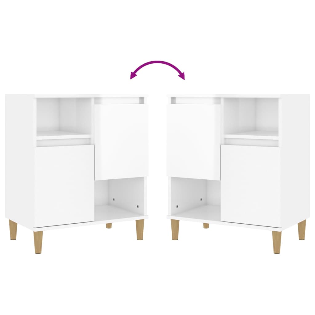 Sideboard Hochglanz-Weiß 60x35x70 cm Holzwerkstoff