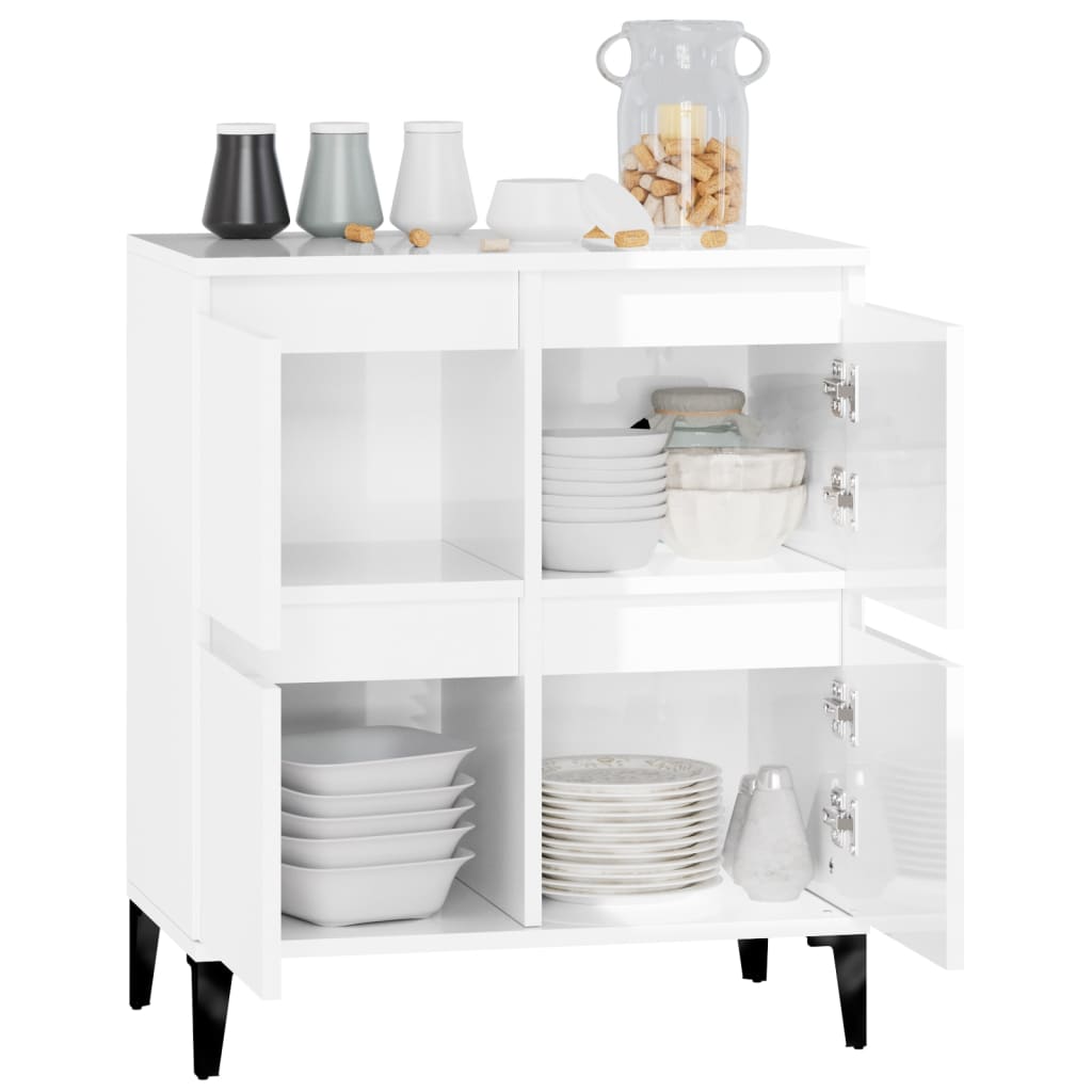 Sideboard Hochglanz-Weiß 60x35x70 cm Holzwerkstoff