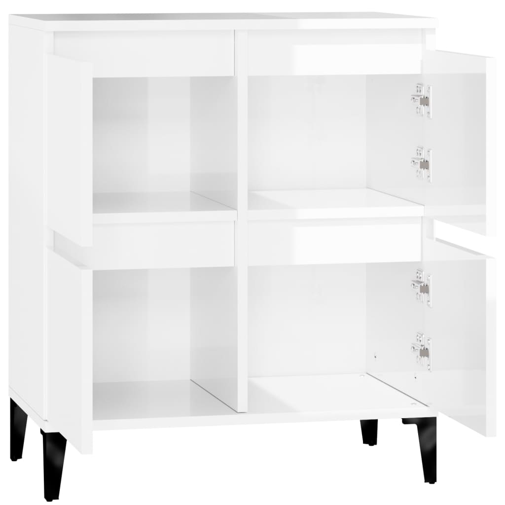 Sideboard Hochglanz-Weiß 60x35x70 cm Holzwerkstoff