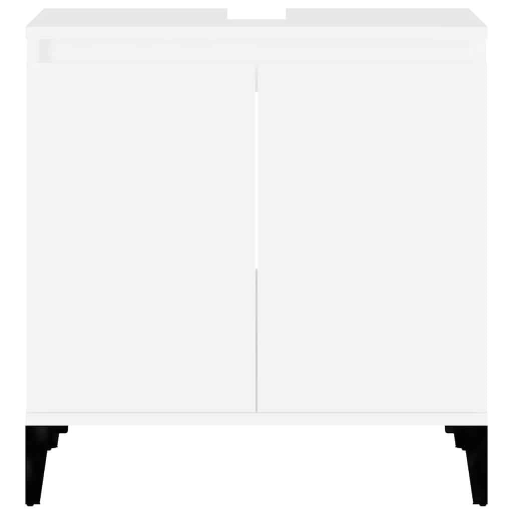 Waschbeckenunterschrank Weiß 58x33x60 cm Holzwerkstoff