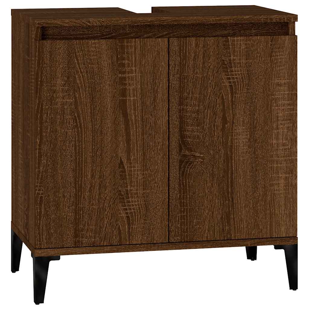 Waschbeckenunterschrank Braun Eichen-Optik 58x33x60 cm
