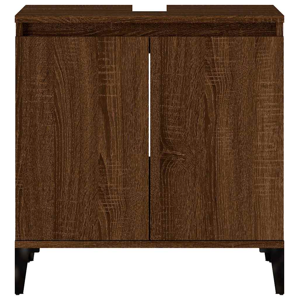 Waschbeckenunterschrank Braun Eichen-Optik 58x33x60 cm