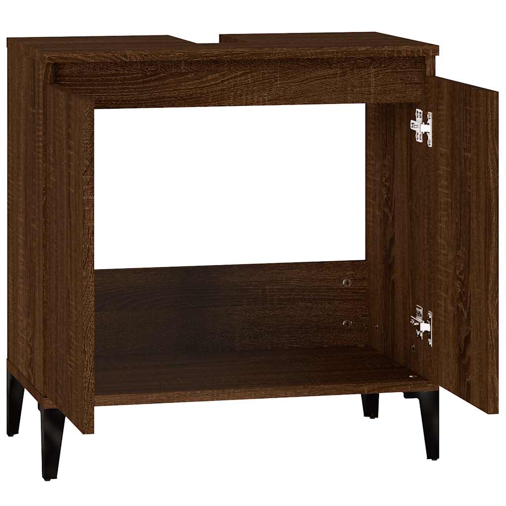 Waschbeckenunterschrank Braun Eichen-Optik 58x33x60 cm