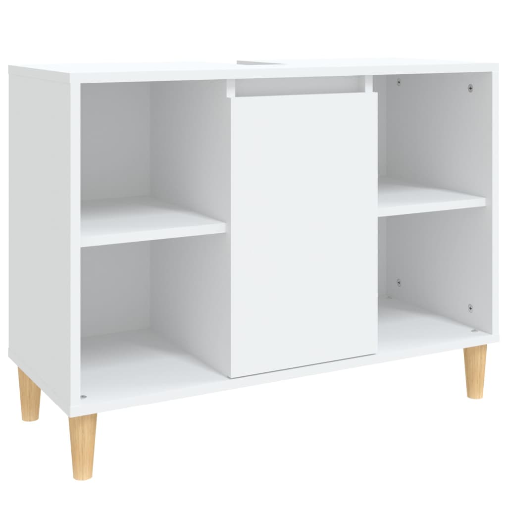 Waschbeckenunterschrank Weiß 80x33x60 cm Holzwerkstoff