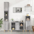 Waschbeckenunterschrank Grau Sonoma 80x33x60 cm Holzwerkstoff